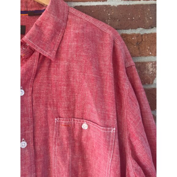 Orvis Red Hemp Cotton Button Shirt XL - Picture 9 of 11
